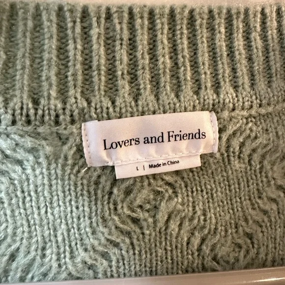 LOVERS + FRIENDS GREEN CARDIGAN LARGE - Picture 7 of 7